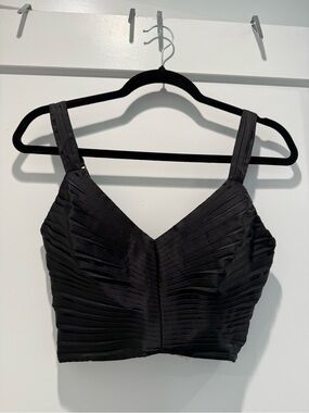 NWT Abercrombie & Fitch Black Satin Vneck Tank Top XS